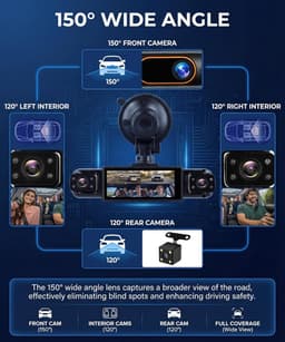 4-kanaals 360° dashcam auto — thumbnail 4