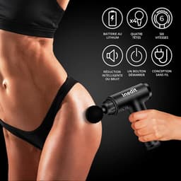 SnelShoppen - Muscle massage gun met handleiding in het Frans, zeer stille en efficiënte ontspanningsapparaat, geschikt voor het hele lichaam, verlich — thumbnail 3