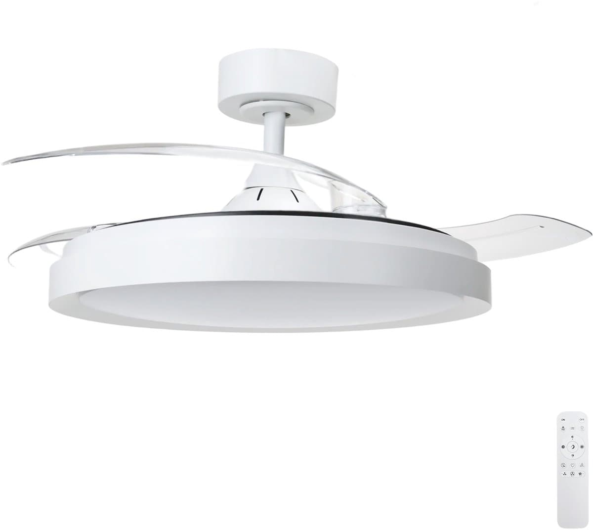 Led | Plafondventilator | LED Verlichting | Incl. Afstandbediening | 2700-6500K | Dimbaar | Ø106cm | Wit — afbeelding 1