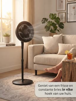 Krachtige Ventilator - Statiefventilator - Tafelventilator- 85W - 25CM - 3 Snelheden - Zwart — thumbnail 3