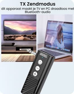 AdroitGoods Bluetooth 5.3 Audio Adapter 2-in-1 AUX Receiver Transmitter 3.5mm Jack Draadloos Audio Dongle met TF Kaart & Lange Batterijduur — thumbnail 4