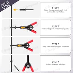 SnelShoppen - 46-delige Poly Rivet Gun Set - Multifunctionele Rivet Verwijder Tool voor Plastic en Metalen Clips - Inclusief Rivet Gun voor Veilig Geb — thumbnail 2