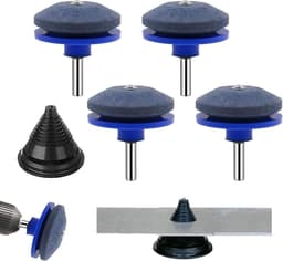 SnelShoppen - Lawn Mower Blunt Blade Sharpener voor Elektrische Handboor, Tuingereedschap, Hoogwaardige Corundum, Inclusief Mescompensator, Pack van 5 — thumbnail 1