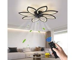 Vhr Plafondventilator met Verlichting - Dimbaar - 6 Snelheden - Afstandsbediening/App Besturing - Slaapkamer en Woonkamer - Ø78cm