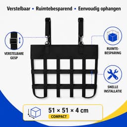 Ryoudavell - Paarden Ventilator Tas voor Stal - Verstelbare Stalventilator Houder - Opengewerkte Ventilatorhouder met Karabijnhaken - Zwart — thumbnail 3