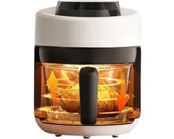 Heteluchtfriteuse - Airfryer Mini - Snelle maaltijden bereiden - Visueel koken met glas - 2.5 Liter - Wit