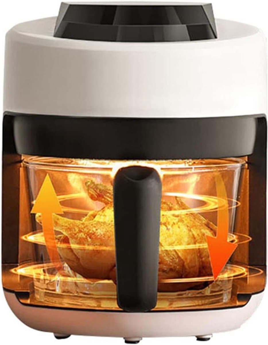 Heteluchtfriteuse - Airfryer Mini - Snelle maaltijden bereiden - Visueel koken met glas - 2.5 Liter - Wit — afbeelding 1