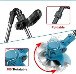 Elektrische Grasmaaier - Snoerloze Grastrimmer - Tuinonderhoud - Verstelbare Telescopische Stang - 100-135 cm - One Color — thumbnail 2