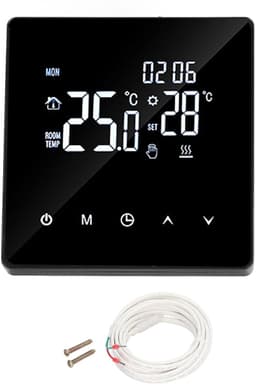 Digitale Thermostaat - Programmeerbare Regelaar - Verwarming Instellen - Energiebesparend - 89x86mm - Zwart — thumbnail 5