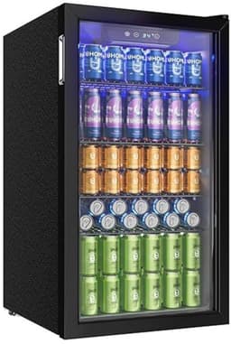 Casa Living Koelkast - Drankenkoelkast met Glazen Deur - 90 Liter - 126 Blikjes - Verstelbare Planken - LED Verlichting - Zwart — thumbnail 1