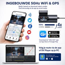 4K Dashcam met Voor- en Achtercamera - Wifi, Nachtzicht en 64GB SD-kaart — thumbnail 4