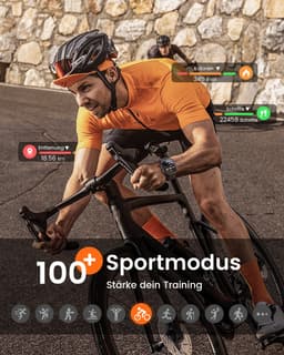 FOSMET Smartwatch - Smartwatches - 1,83inch - Dames en Heren - Stappenteller Horloge - Hartslagmeter - Bloeddrukmeter - Slaapmonitor - Saturatiemeter - Belfunctie - 100+Sportmodi - Temperatuurmeting,55 Dagen Batteri - Elke Smartphone - Zwart — thumbnail 4