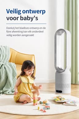 Novendo Goods - Bladloze torenventilator met afstandsbediening - Stille ventilator met 8 standen en luchtcirculatie - 90° Oscillatie voor slaapkamer en kantoor — thumbnail 2