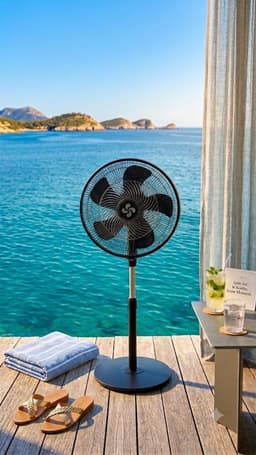 Krachtige Ventilator - Statiefventilator - Tafelventilator- 85W - 25CM - 3 Snelheden - Zwart — thumbnail 2