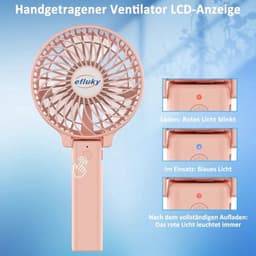Draagbare Mini-Ventilator - Oplaadbare Handventilator met 3 Snelheden voor Buiten en Reizen — thumbnail 4
