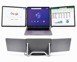 Portable Monitor - Draagbare Monitor 2x 16 Inch - 1920x1200P - One Cable Solution - Tri Screen Laptop scherm Uitbreider - Extra scherm Laptop - Plug and Play - Gaming - Luvara — thumbnail 1