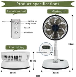 Statiefventilator - Zomerkoeling - Staande ventilator - Verkoeling woonkamer - Slaapkamer ventilator - Hittegolf oplossing - Verstelbare ventilator - Ventilator met afstandsbediening - Stille ventilator - Draaibare kop - Frisse lucht in huis - Zwart — thumbnail 5