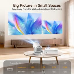 Mini Beamer 4K – Native 1080p – 400 ANSI Lumen – Autofocus – WiFi 6 & Bluetooth 5.4 – Android 14 — thumbnail 3