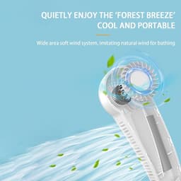 Draagbare nekventilator, 360° verstelbare ventilator zonder bladen met 4000mAh batterij, draagbare ventilator voor kantoor, thuis, op reis, buiten, 3 snelheden (A) — thumbnail 4