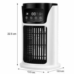 Luchtkoeler - Bureauventilator - Verdampingskoeler - Mini persoonlijke airconditioner met bevochtigingsfunctie - Timer - LED-verlichting - Stille werking, 6 snelheden - Bureauventilator voor thuis/kantoor — thumbnail 2