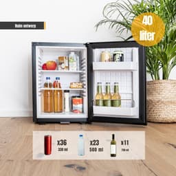 QORA® Mini Koelkast - Koelkast - Zwart - 41cm x 43cm x 57cm — thumbnail 5