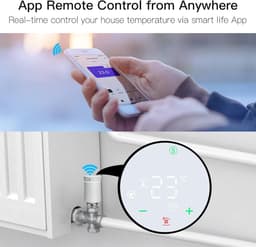 Slimme Thermostaatkraan - Radiatorregelaar - Energie Besparen - App en Spraakbesturing - 5-45°C Bereik - Wit — thumbnail 5