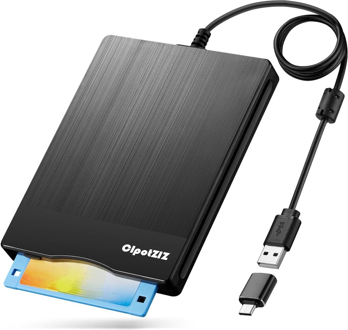 Externe Floppy Disk Drive - Diskettestation Lezer - Oude Bestanden Lezen - USB A en C Connectoren - 35 inch — afbeelding 1
