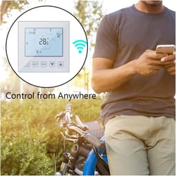 Slimme Thermostaat - Temperatuurregelaar WiFi - Energie Besparen - 5+2 Dagen Programmering - 86x86x27mm - Wit — thumbnail 3