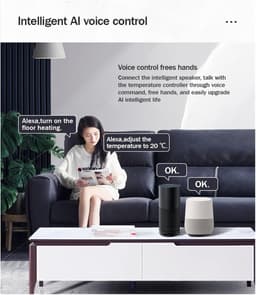 Slimme Thermostaat - Temperatuurregelaar Boiler - Verwarming Regelen - WiFi Afstandsbediening - 86 x 86 mm - Wit — thumbnail 3