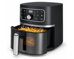 Swiss Haus® AF2305 Airfryer 4.7L met Kijkvenster – 1500W Heteluchtfriteuse – 8 Programma’s – PFAS Vrij Keramisch – Digitaal Display – Timer & Shake Reminder – Zwart