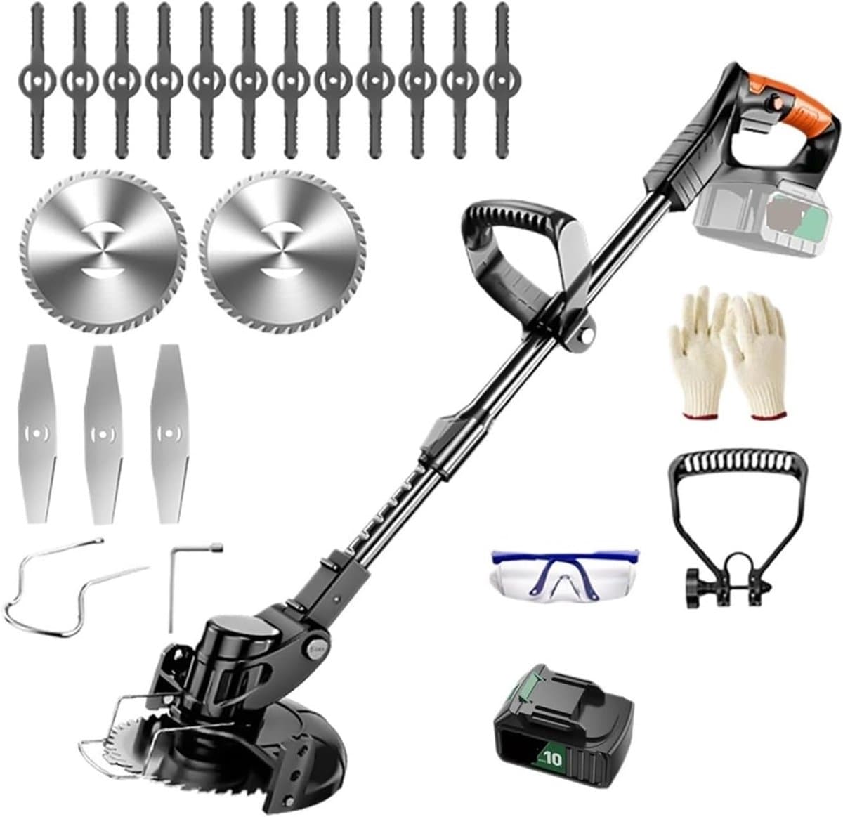 Elektrische Grasmaaier - Snoerloze Trimmer - Tuinonderhoud - Verstelbare Telescoopsteel - 21V - Niet gespecificeerd — afbeelding 1