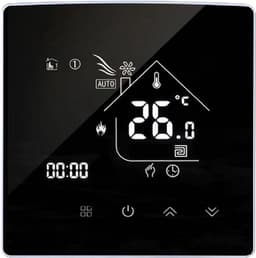 Slimme Thermostaat - Temperatuurregelaar - Verwarming Instellen - Microcomputer Controle - 86 x 86 cm - Zwart — thumbnail 1