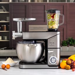 Keukenmachine - Mixer - Bakken en koken - 3-in-1 functie - 12 liter kom - Zilver — thumbnail 3
