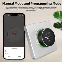Slimme thermostaat - Verwarmingsregelaar - Comfort regelen - Afstandsbediening via app - 80x80mm - Wit — thumbnail 4