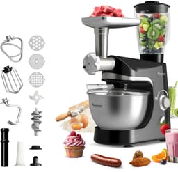 TurboTronic TT-006 / Keukenmachine - Staande Keukenmixer- keukenrobot -Foodprocessor - 5 Liter - 2000W - Zwart — thumbnail 1