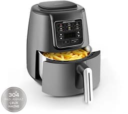 Karaca Air Pro Cook Koz Steel - XL Airfryer – 4L – 1550W – RVS 304 Binnenpan – Space Grey — thumbnail 2