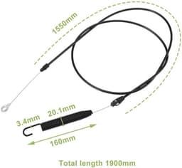 Bowden-kabel 1 st - Compatibel met Jonsered LT 2320 CMA2 - Husqvarna TC142/TC 142 T - OE-nummers 583591701/532 44 76-66 - Eenvoudige installatie - Verbeterde prestaties - Maaiertrekker — thumbnail 4