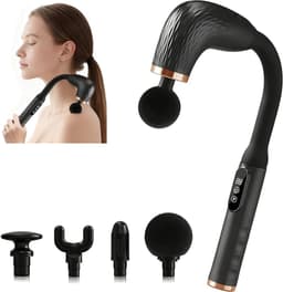 SnelShoppen - Massagepistool met Verlenggreep voor Diepteontspanning van Rug, Nek en Schouders - 6 Niveaus, 4 Massagekoppen, 2000 mAh, Stille Percussi — thumbnail 1