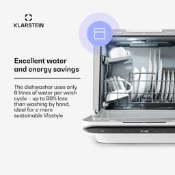 Mini Vaatwasser - Compacte Afwasser - Kleine Keukens - AquaStop Systeem - 3 Couverts - Wit — thumbnail 4