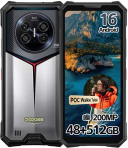 Robuuste Smartphone - DOOGEE V50 - 5G LET - 6,78" - 48GB RAM - 512GB ROM - 11000 mAh 66W - Android 16 - 200MP hoofdcamera met groothoeklens en macrolens - Bluetooth Walkie Talkie, POC - NFC GPS - Silver — thumbnail 1