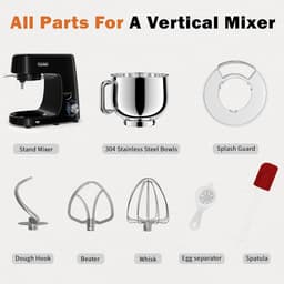Keukenmachine - Mixer Robot - Bakken en Koken - Krachtige Motor - 7.2 Liter Kom - Zwart — thumbnail 4