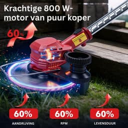 ApexArte® Grasmaaier Elektrisch - Grastrimmers met Accu - Rood — thumbnail 2