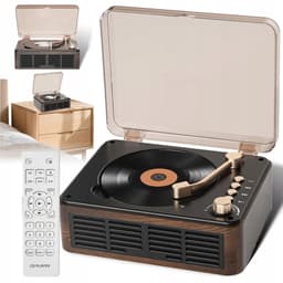 Retro CD-speler met Bluetooth-luidspreker-FM-radio en AUX-ingang- geschikt voor telefoon-laptop- tablet-tv en computer — thumbnail 1