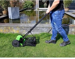 Handgrasmaaier 30 cm - Cilindermaaier Tuin - Gazon Onderhoud - 4 Hardmetalen Bladen - 18L Opvangbak — thumbnail 1