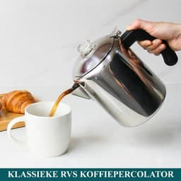 Ploutos® Percolator - Geschikt voor Inductie - Bialetti - Zwart/Wit - 13cm x 13cm x 21cm — thumbnail 3