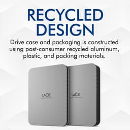 Draagbare Externe Harde Schijf - Opslagstation Gegevens - Bestanden Opslaan - Gemaakt van gerecycled materiaal - 4TB - Zilver — thumbnail 3