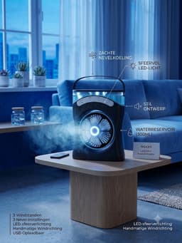 Mobiele airco - 5 sproeiers - 3 Windsnelheden - 7 Kleuren Led - Mini airco - Luchtkoeler - Aircooler - Mobiele airco - Airco - Luchtbevochtiger - Ventilator - Tafelventilator - Led - — thumbnail 1