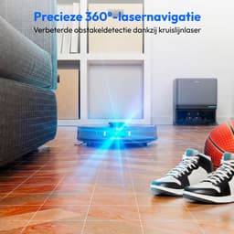 MEDION Robotstofzuiger met 3-in-1 station, lasernavigatie en dweilfunctie X55 SW+ Pro (10.000 Pa, 2-in-1 robot, roterende dweilmoppen, kruislijnlaser) — thumbnail 3