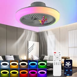 Archi Plafond Ventilator met Verlichting - RGB LED Plafondlamp - Bluetooth Speaker – 50W – Tuya App & Afstandsbediening – 6 Snelheden — thumbnail 4