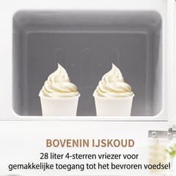 ROLIPO Koelkast-Retro Koelkast 92 L – Dubbeldeurs Koel-vriescombinatie – 41 cm Breed – Vrijstaand — thumbnail 3